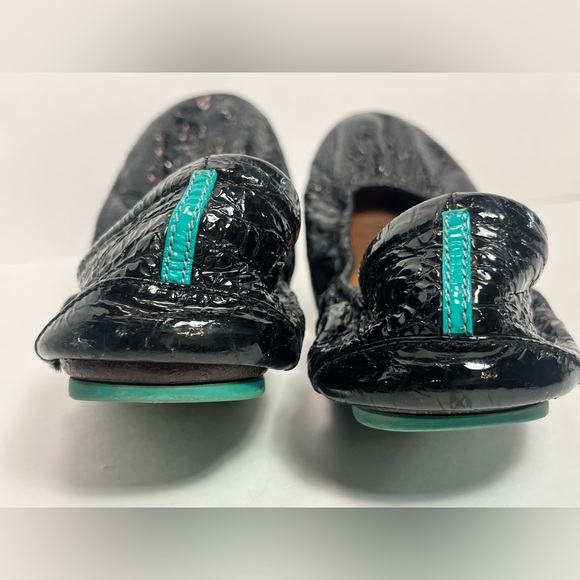Tieks Obsidian Black Croc Patent Style Flat Ballet Shoe Womens Size 9 - Picture 4 of 16